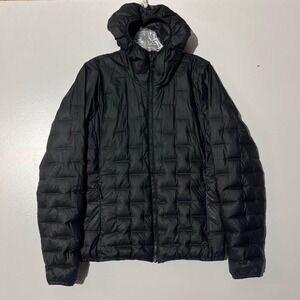 Adidas Terrex Womens Black Hooded Puffer Jacket Size S Full Zip Insulated Coat